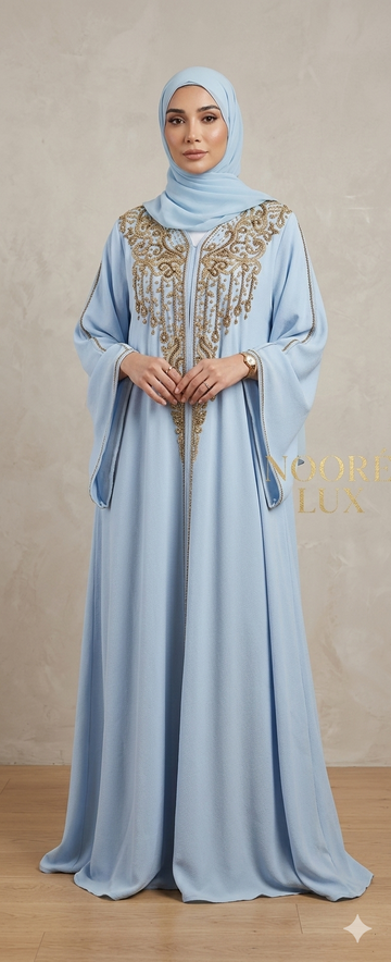 Aria Handmade Abaya – Serene Blue